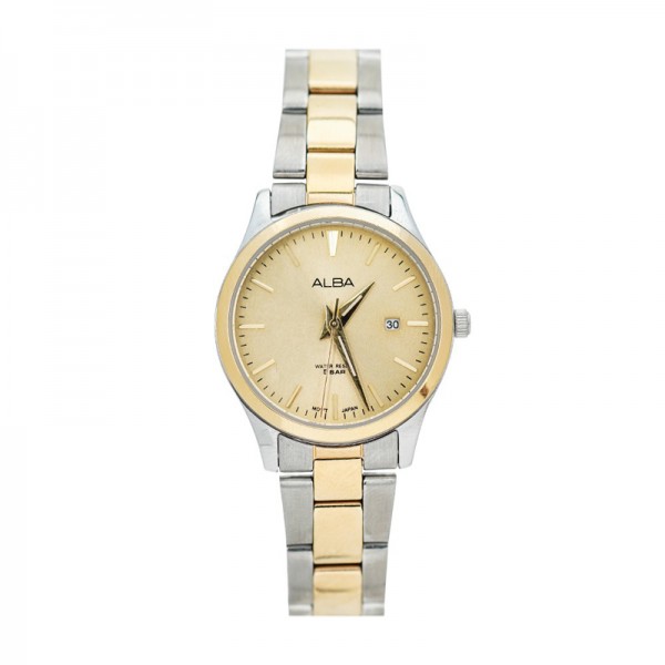 Alba AH7Y02X1 Silver Gold Dial Lady